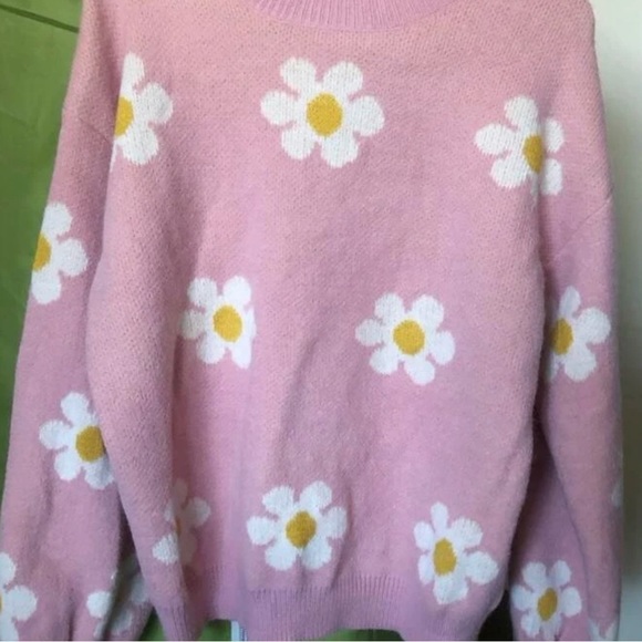 New Daisy pink floral pattern sweater - Picture 4 of 9